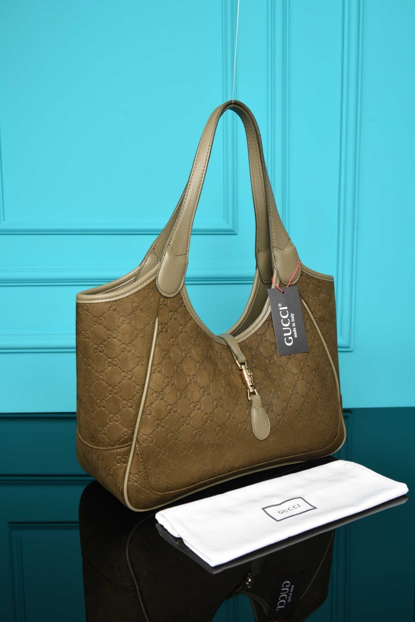 GUCCI - Mercato Small Tote Bag in Suede (5 Renk)