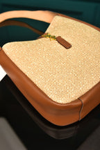 YVES SAINT LAURENT - Le 5 A 7 Small Hobo Bag in Raffia and Leather (5 Renk)