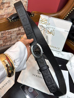 Versace İthal Kemer Siyah Aksesuar 3,7 cm