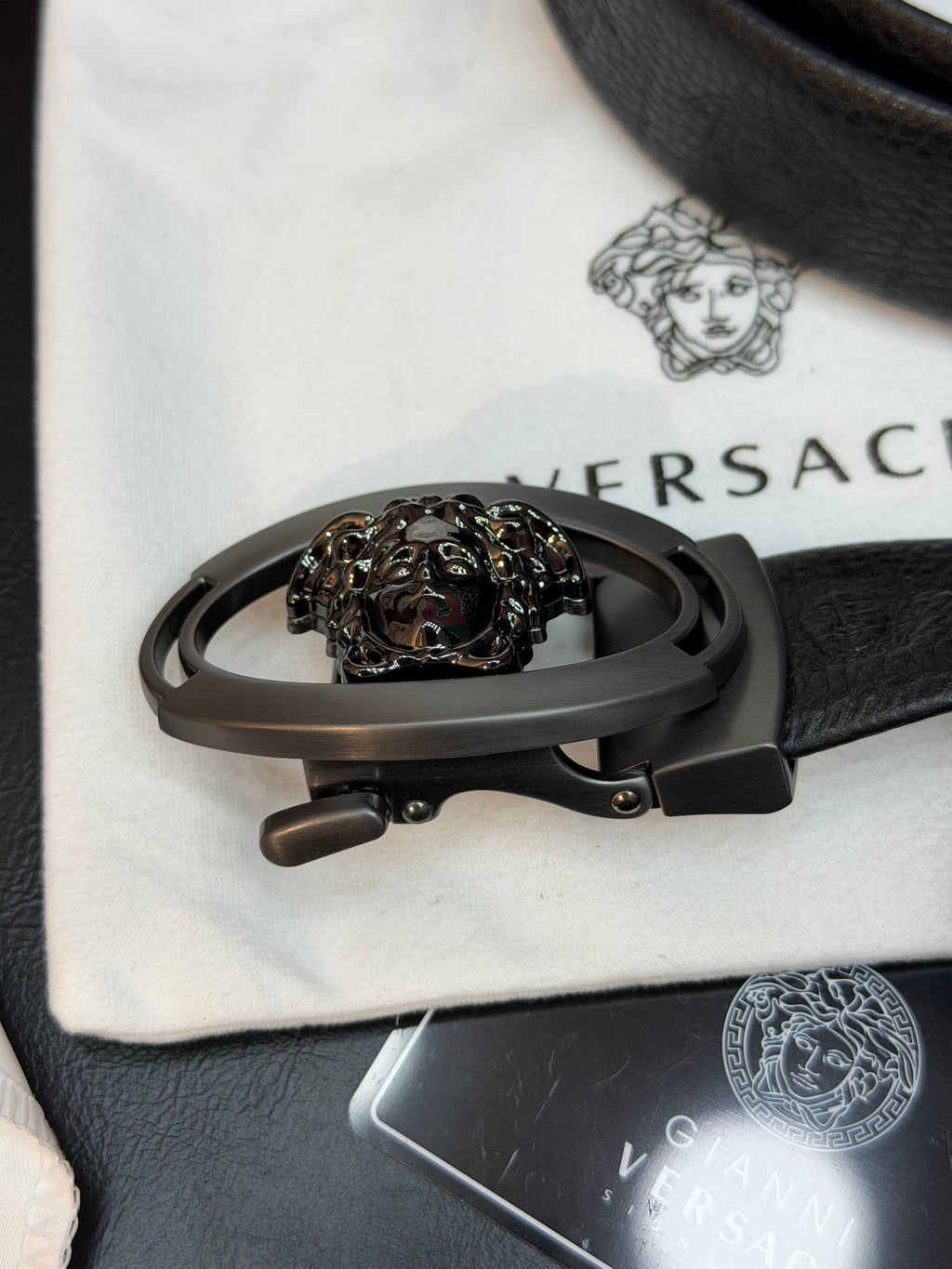 Versace İthal Kemer Siyah Aksesuar 3,7 cm
