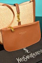 YVES SAINT LAURENT - Le 5 A 7 Small Hobo Bag in Raffia and Leather (5 Renk)