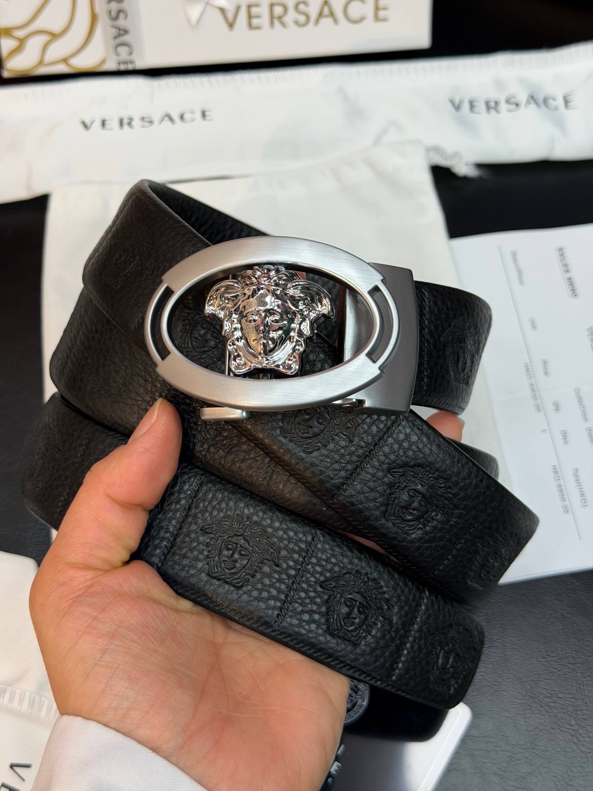 Versace İthal Kemer Silver Aksesuar 3,7 cm