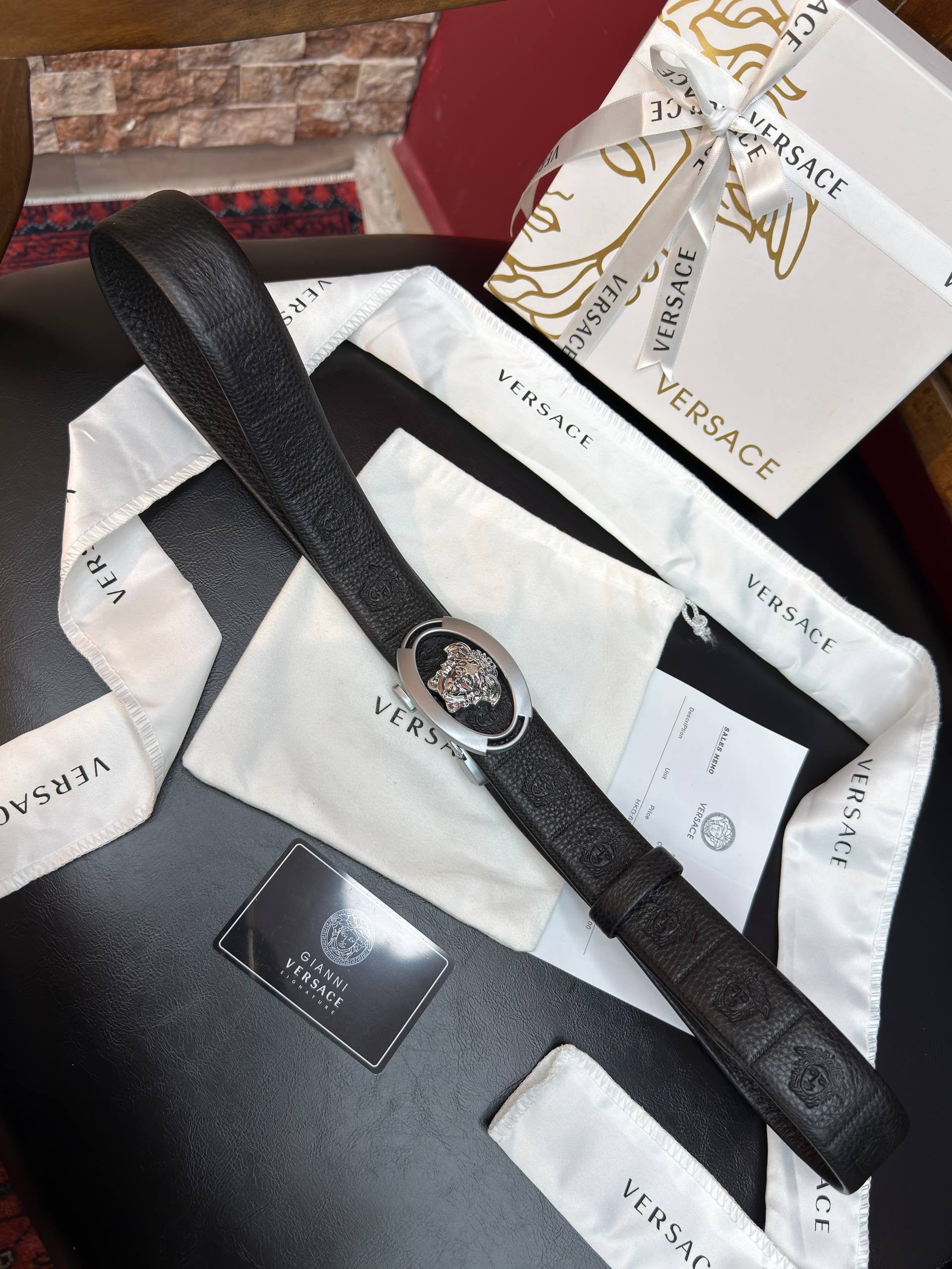 Versace İthal Kemer Silver Aksesuar 3,7 cm