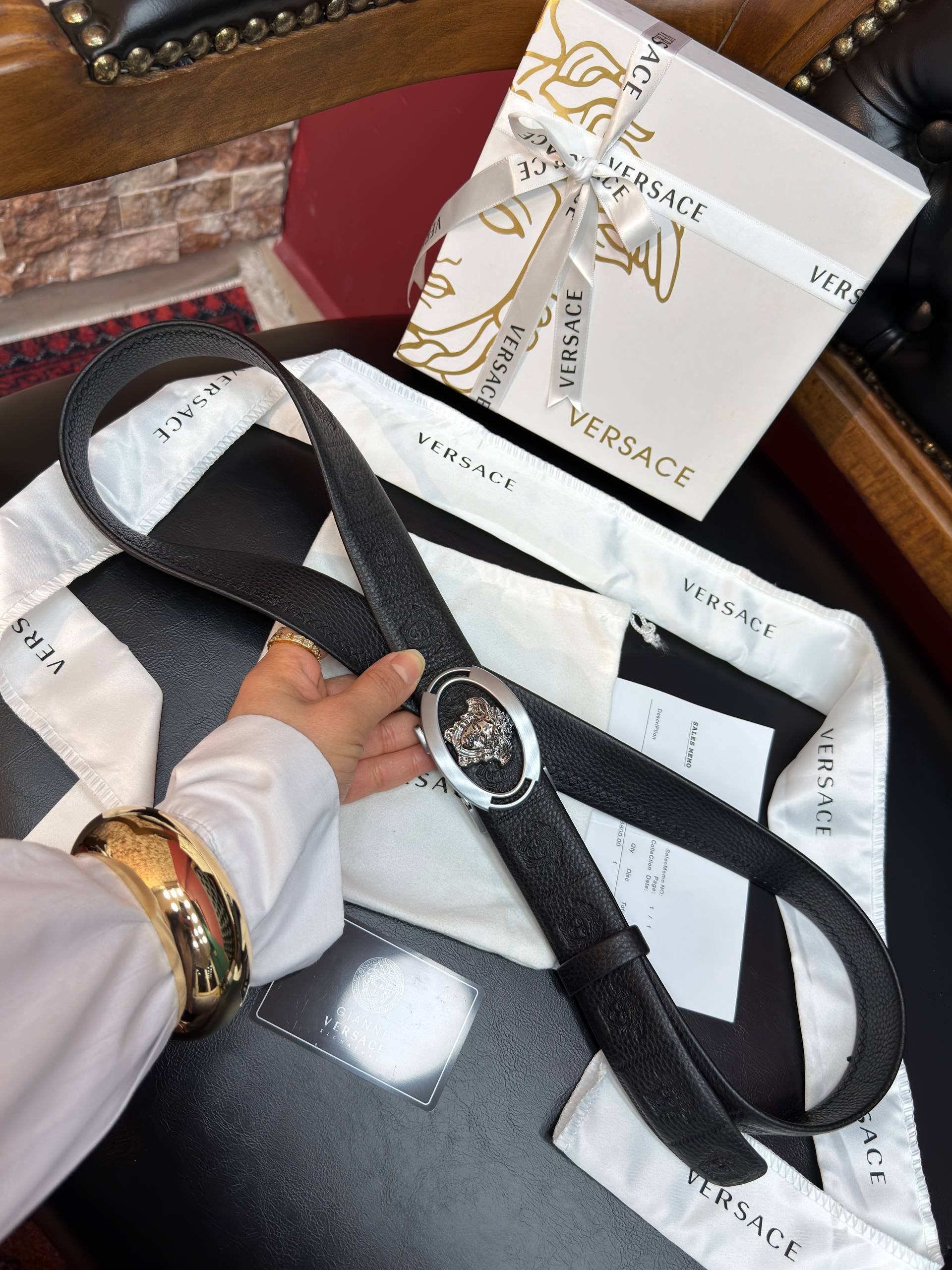 Versace İthal Kemer Silver Aksesuar 3,7 cm