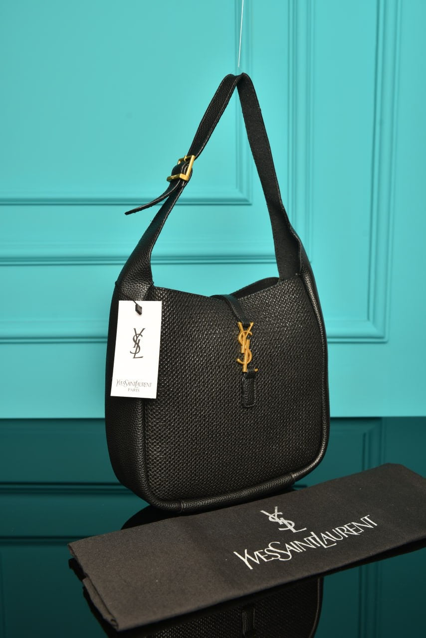 YVES SAINT LAURENT - Le 5 A 7 Small Hobo Bag in Raffia and Leather (5 Renk)