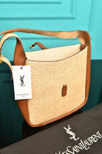 YVES SAINT LAURENT - Le 5 A 7 Small Hobo Bag in Raffia and Leather (5 Renk)