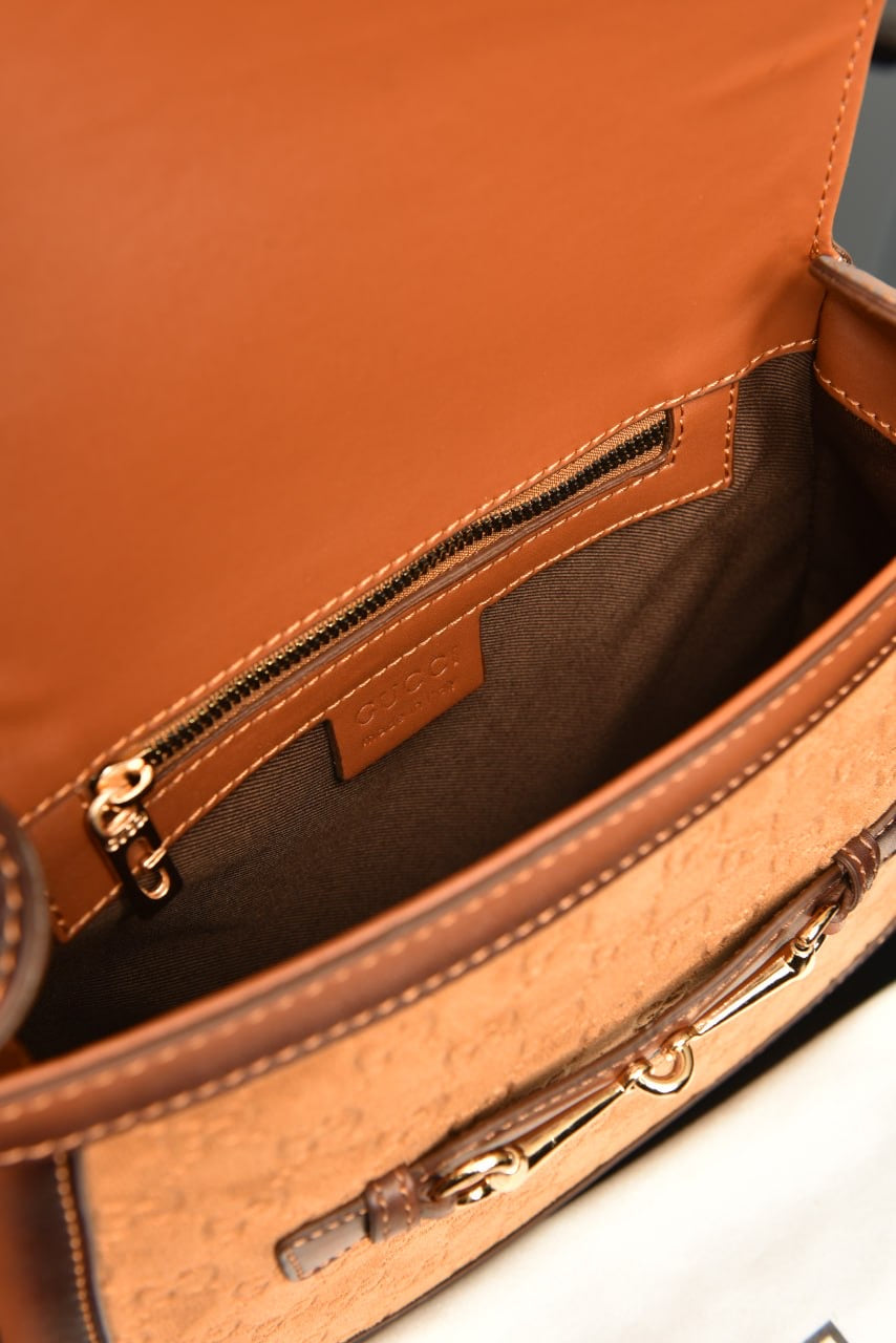 GUCCI - Horsebit Shoulder Bag in Leather (4 Renk)